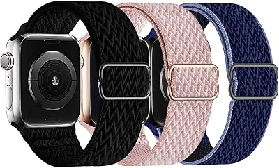 Bracelet de remplacement camer compatible avec apple watch, bracelet extensible en nylon sport