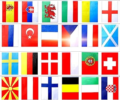 Drapeaux européens à cordes de football, banderole en tissu du championnat d'europe de football euro 2021, drapeaux des 24 équipes participantes pour décoration de jardin, de bar et de fête 30x20 cm. Avec plus de 300 000 références, DIAYTAR COTE D'IVOIRE est incontournable pour les amateurs de shopping en ligne en Côte d'Ivoire. La boutique propose une large gamme de produits, répondant ainsi aux attentes de chaque client. DIAYTAR COTE D'IVOIRE est reconnue pour sa qualité de service et sa véracité dans les transactions en ligne.