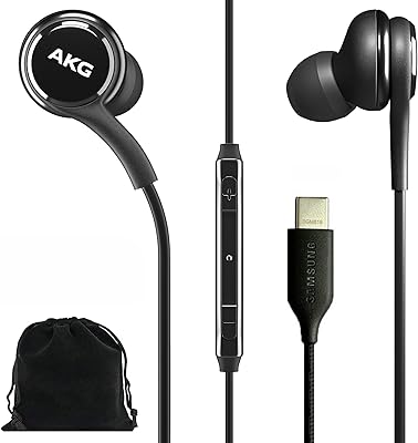 Écouteurs samsung original akg usb type c avec télécommande et microphone pour galaxy