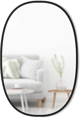 Miroir mural ovale umbra, taille 24 x 36 pouces, avec cadre de protection
