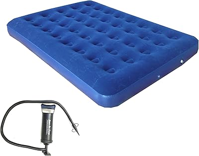 Matelas pneumatique double zaltana avec pompe à main double (amd+ap3), bleu