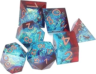Jeu de dés dnd 7 pièces jeu en résine polyédrique chiffres multi-faces transparents