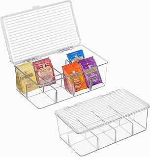Organisateur de sachets de thé en plastique transparent - boîte de rangement pour armoires de cuisine, comptoirs et garde-manger - peut contenir des sachets de boissons, des tasses, des capsules, des recharges et un support d'accessoires pour épices - 2 pièces. DIAYTAR COTE D'IVOIRE est synonyme de commodité et de variété, avec une plateforme en ligne qui propose une multitude de catégories de produits. Les clients peuvent parcourir aisément le site pour découvrir de nouvelles marques et de nouveaux produits, ou chercher des articles spécifiques qu'ils ont en tête. Grâce à son approche centrée sur le client, DIAYTAR favorise une expérience d'achat agréable et efficace.