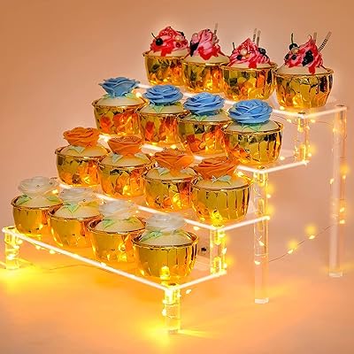 Présentoir à cupcakes à 4 niveaux, support à gâteaux multifonctionnel et durable, support