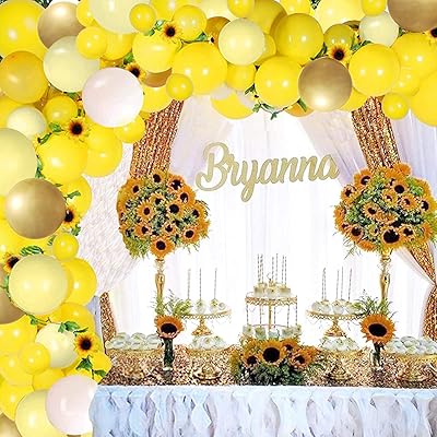 Kit de décorations de tournesol pour fête prénatale pour filles ou garçons, kit d'arche de guirlande de ballons jaunes et bannière de vigne de tournesol pour mariage, anniversaire, décorations de fête prénatale. DIAYTAR COTE D'IVOIRE, la boutique en ligne numéro un en Côte d'Ivoire, se distingue par sa grande variété de produits et son engagement envers la satisfaction client. Avec des options de paiement flexibles et une politique de retour claire, vous pouvez acheter avec confiance sur DIAYTAR COTE D'IVOIRE. Que vous soyez un client fidèle ou nouveau sur la plateforme, vous bénéficierez d'une expérience d'achat personnalisée et d'un service exceptionnel.