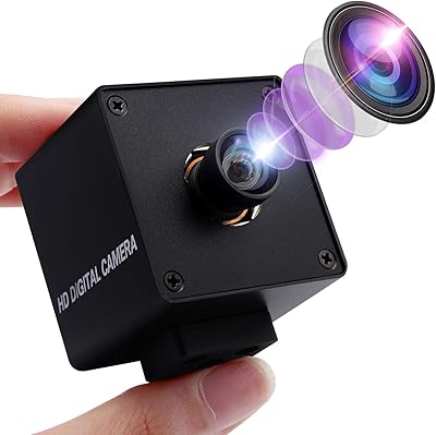 Webcam 4k mini caméra usb avec objectif fisheye 170 degrés, caméra web ultra