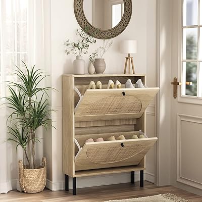 Armoire à chaussures en rotin angel sar avec 2 tiroirs rabattables, armoire de rangement de chaussures étroite, organisateur de chaussures pour entrée, chambre à coucher, salon et appartement, bois naturel. Diaytar Côte d'Ivoire est la boutique en ligne idéale pour les consommateurs ivoiriens qui cherchent à faire des achats en ligne de manière sécurisée et conviviale. La boutique en ligne propose une large gamme de produits, des prix compétitifs et un service client de haute qualité. Elle est également très active dans la communauté ivoirienne, ce qui lui permet de rester en contact avec ses clients et de leur proposer des offres spéciales et des promotions.
