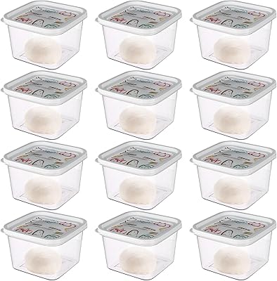 Pot à pâte empilable de 12 pièces avec couvercles hermétiques, pâte à pizza