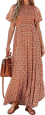 Robe longue d'été décontractée brittigarden à manches courtes, motif floral bohème et col rond fin pour femme, orange, l. DIAYTAR COTE D'IVOIRE se distingue par sa capacité à offrir une sélection impressionnante de produits à des prix abordables, répondant ainsi aux besoins d'une clientèle diverse. La boutique met également l'accent sur la qualité des produits et des services, visant à satisfaire les attentes des clients ivoiriens et à consolidé sa position de leader sur le marché local. Cela implique une attention particulière portée à la sélection des fournisseurs et au suivi des commandes.