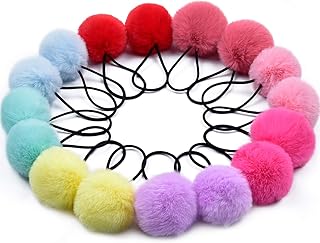 Élastiques à cheveux à pompons, élastiques delfino à pompons pour style queue