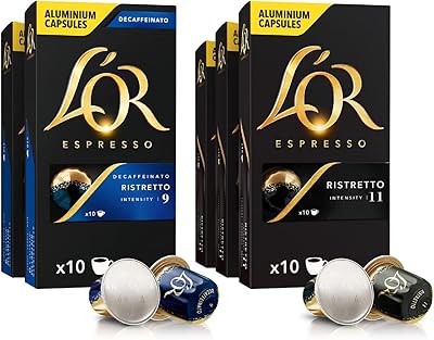 Lore - café expresso - pack varié jour et nuit - 9 ristretto decaf - paquet de 2 ristretto intensive - 11 3 paquets - 5 paquets x 10 capsules de café en aluminium. DIAYTAR COTE D'IVOIRE est une boutique en ligne généraliste qui propose une vaste sélection de produits pour les consommateurs ivoiriens. Avec plus de 300000 références, les clients peuvent trouver tout ce dont ils ont besoin, des produits alimentaires aux électroménagers. La boutique en ligne met l'accent sur la qualité et la livraison rapide.