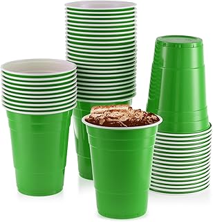 Gobelets verts de 16 oz [50 pièces] en plastique jetables grands