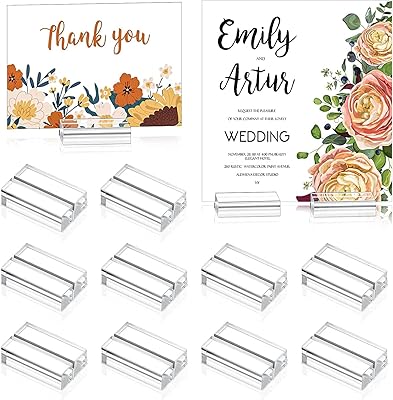 10 pièces porte-cartes en acrylique transparent avec fente pour carte, présentoirs de numéros de table, porte-affiches de mariage, porte-cartes en acrylique pour numéros de table de mariage, photos, bureau, réunion. DIAYTAR COTE D'IVOIRE est une boutique en ligne généraliste proposant plus de 300000 références de produits. Elle est reconnue pour son large choix de produits et sa qualité de service. Elle est la boutique en ligne leader en Cote d'Ivoire.