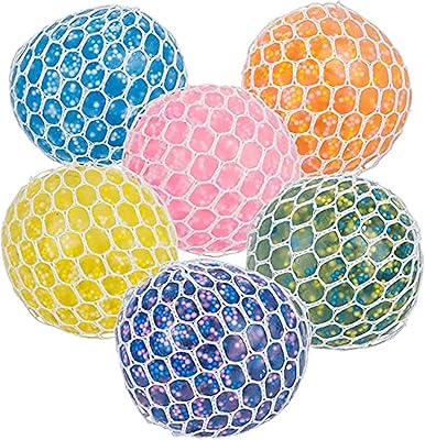 12 morceaux de boules d'éponge anti-stress en maille visqueuse raisin pour enfants