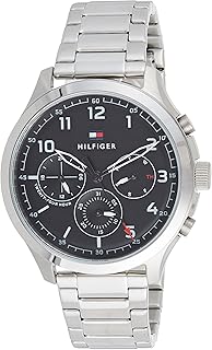 Montre à quartz analogique tommy hilfiger pour homme, noir argent