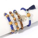 Ensemble de bracelets bohème en perles de bois, bijoux à breloques arbre
