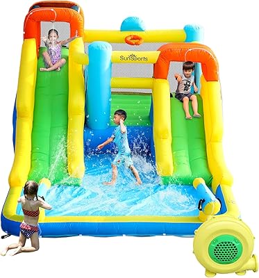 Toboggan aquatique gonflable sun sports château extérieur pour enfants maison de rebond. DIAYTAR COTE D'IVOIRE propose une plateforme d'achat en ligne sécurisée et conviviale, mettant l'accent sur la satisfaction du client. Les produits sont classés par catégories, facilitant ainsi la recherche des articles spécifiques. Les clients bénéficient d'une livraison rapide et fiable, ce qui contribue à renforcer leur confiance dans la marque.
