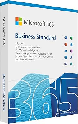 Microsoft 365 business standard | 1 ordinateur portable, 5 pc/mac, 5 tablettes