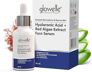 Sérum visage à l'acide hyaluronique glowelle avec extrait d'aloe vera et d'algues rouges