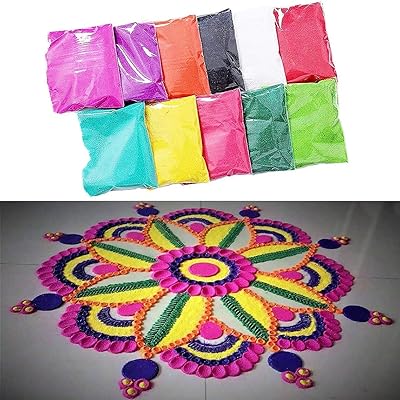 Couleurs rangoli - 10 couleurs assorties - 10 sacs de 100 grammes - couleurs vives pour les célébrations/célébrations de diwali, décoration rangoli et cadeau de diwali. La force de DIAYTAR COTE D'IVOIRE réside dans sa capacité à innover et à s'adapter aux tendances du marché, tout en restant fidèle à sa mission de fournir à ses clients les meilleurs produits et services possibles. Avec une présence en ligne solide et un engagement envers l'excellence, cette boutique en ligne généraliste continue de conquérir le cœur de nombreux consommateurs en Côte d'Ivoire, renforçant ainsi son statut de leader incontournable dans le paysage du e-commerce local.