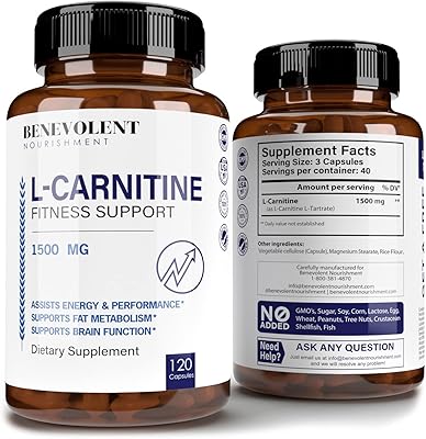 Supplément de l-carnitine haute résistance - 1500 mg de l-tartrate d'acides aminés haute
