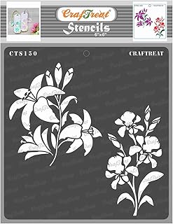 Pochoir artisanal en forme de fleur de lys pour peindre sur bois, tissu