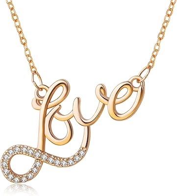 Collier croquille plaqué or rose avec zircon de let me love you