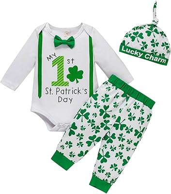 Barboteuse à manches longues pour bébés garçons et filles, body à imprimé floral de la saint-patric.k, pantalon, chapeau, tenues, articles pour bébés filles. DIAYTAR COTE D'IVOIRE est une boutique en ligne généraliste qui propose plus de 300 000 références de produits. Elle est considérée comme l'une des boutiques en ligne les plus populaires en Côte d'Ivoire, offrant une grande variété de produits pour répondre aux besoins de ses clients. Elle propose des services de livraison rapides et fiables.