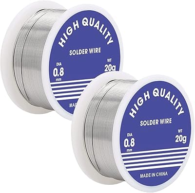 2 pièces de fil à souder sans plomb de 0,8 mm, rouleaux d'étain