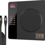 Chargeur usb c esdt power 200 série, chargeur mobile 200 w avec 4