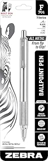 Stylo plume rétractable zebra pen f-701, corps en acier inoxydable, pointe de 0,8