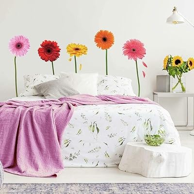Sticker mural pour enfants room mates marguerites gerber multicolore rmk1279gm