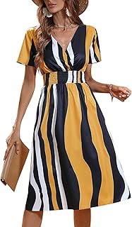 Robe d'été femme 2023, sexy, manches courtes, col en v, taille haute, robe de plage, style bohème, motif floral, ample, décontractée, portefeuille, robe longue pour femme, printemps, mariage. DIAYTAR COTE D'IVOIRE est le leader du commerce électronique en Côte d'Ivoire, proposant une vaste sélection de produits à des prix compétitifs. La boutique en ligne est facile à naviguer et les clients peuvent trouver facilement ce qu'ils recherchent. Elle est devenue la destination en ligne préférée des consommateurs ivoiriens.