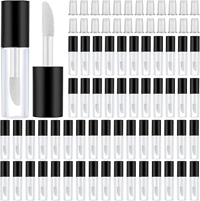 20 pièces 0,8 ml mini tubes de brillant à lèvres transparents rechargeables bouteilles