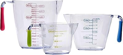 Ensemble de 3 gobelets en plastique - tasses à mesurer empilables sans bpa avec bec et poignées texturés rose, bleu et vert - comprend l'impression, la mesure en ml et en onces. DIAYTAR COTE D'IVOIRE est une boutique en ligne généraliste qui propose plus de 300000 références de produits, répondant ainsi à tous les besoins de ses clients. Elle est considérée comme l'un des leaders du commerce en ligne en Côte d'Ivoire, offrant une expérience d'achat conviviale et sécurisée. Avec une large gamme de produits, DIAYTAR COTE D'IVOIRE est devenue une destination incontournable pour les consommateurs ivoiriens.