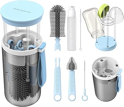 Kit de nettoyage de biberon de voyage tequico essential avec brosse à