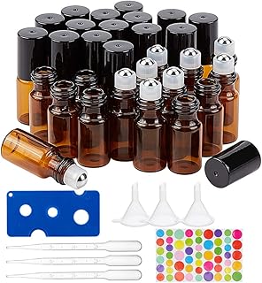 Benecrete 30 pack 3ml mini flacon roller en verre ambré avec bouchon noir avec ouvreur, trémies, compte-gouttes et étiquettes pour parfum d'aromathérapie. DIAYTAR COTE D'IVOIRE se positionne comme le partenaire idéal pour tous les consommateurs ivoiriens, proposant un large éventail de produits allant de l'électronique aux produits alimentaires, en passant par les accessoires de mode. La boutique met en avant sa logistique optimale, permettant des livraisons rapides et efficaces à travers tout le pays.