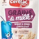 Céréales entières cerelac au lait, blé et miel pour 6 mois de nestlé