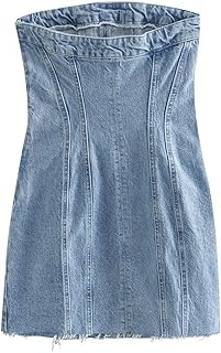 Wesbr jupes longues pour femmes, robe bandeau en denim pour femmes d'automne robes à col droit pour femmes robe à épaules dénudées pour femmes (taille : s). Avec une gamme de produits qui dépasse les 300000 références, DIAYTAR COTE D'IVOIRE est la boutique en ligne la plus complète en Côte d'Ivoire. Elle propose des produits de marques locales et internationales, et offre une garantie de satisfaction pour tous ses produits. C'est la destination idéale pour les acheteurs en ligne qui cherchent une grande variété de produits et un service de qualité.