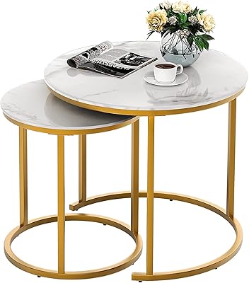 Ensemble de table basse ronde 2 pièces ideal house, tables basses modernes au design en marbre pour le salon, table gigogne pour salle de réception et bureau (or). DIAYTAR COTE D'IVOIRE est une boutique en ligne généraliste qui propose une large gamme de produits avec plus de 300000 références. Elle est reconnue comme l'une des boutiques en ligne les plus populaires en Côte d'Ivoire, offrant une expérience d'achat conviviale et sécurisée. Les clients peuvent trouver tout ce qu'ils cherchent, des produits alimentaires aux électroménagers, en passant par les vêtements et les accessoires.