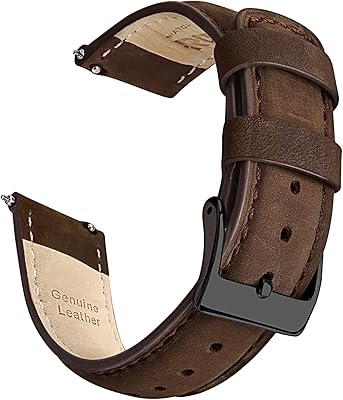 Bracelet de montre en cuir riche à dégagement rapide, 18 mm, 19 mm