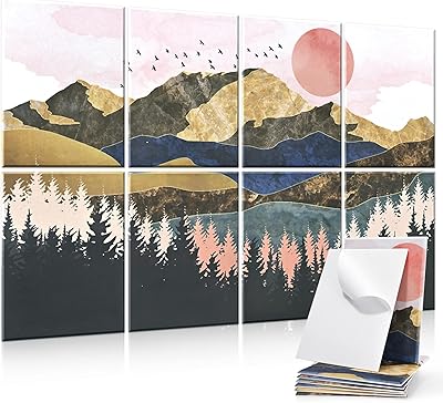 Panneaux d'art acoustique totmeria 52" x 32" auto-adhésifs insonorisants 8 panneaux