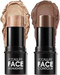 Voqueler foundation contour, highlighter et bronzer stick 2 pièces éclaircissant visage nuances éclaircissantes