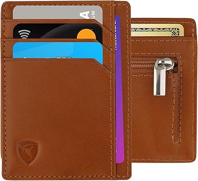 Porte-cartes de crédit rfid pour hommes - portefeuille fin en cuir pour hommes