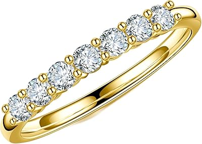 Bague de mariage en moissanite à 7 pierres pour femmes, couleur d vvs1