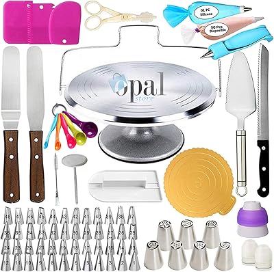 Kit de décoration de gâteaux en aluminium et acier inoxydable, 125 pièces, ensemble