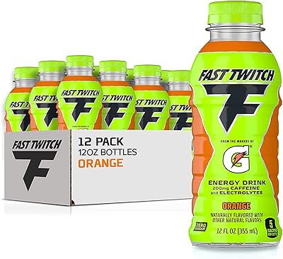 Boisson énergisante à l'orange gatorade fast twitch, bouteilles de 12 oz