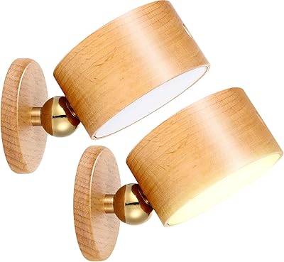 Applique murale led 2 pièces, lampe de lecture murale sans fil avec batterie