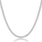 Collier de tennis krfy plaqué or blanc 18 carats | collier de tennis