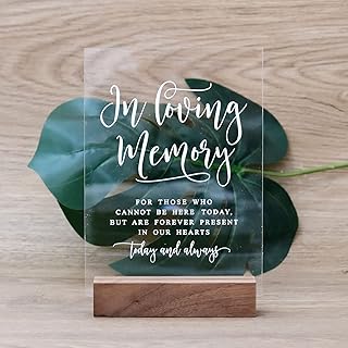 Bannière commémorative in loving memory avec support en bois 5" x